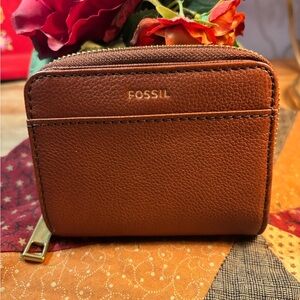 Small Fossil Brown Leather Women's Wallet